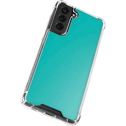 Aqua Blue Blue Solid Galaxy S21 FE Clear Case